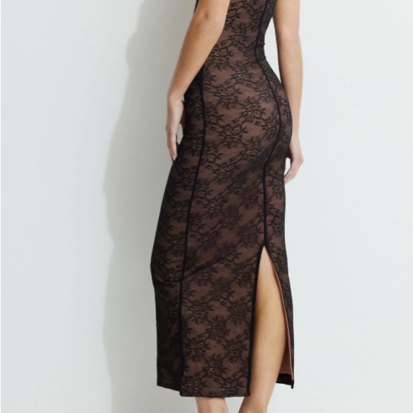 Dynamite Brown Ruched Bodycon Midi Dress - Picture 5 of 5
